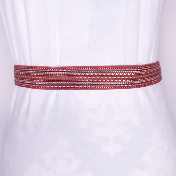 Lightweight Geometric Print Fabric Belt - Picture 3 of 6